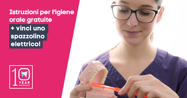 Lezione di istruzioni per l`igiene orale gratuita con la nostra igienista, più la possibilità di vincere uno spazzolino elettrico!