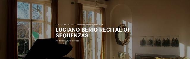 Luciano Berio recital of sequenzas
