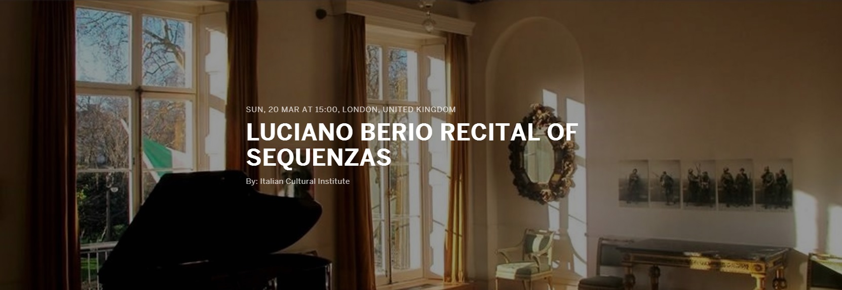 Luciano Berio recital of sequenzas